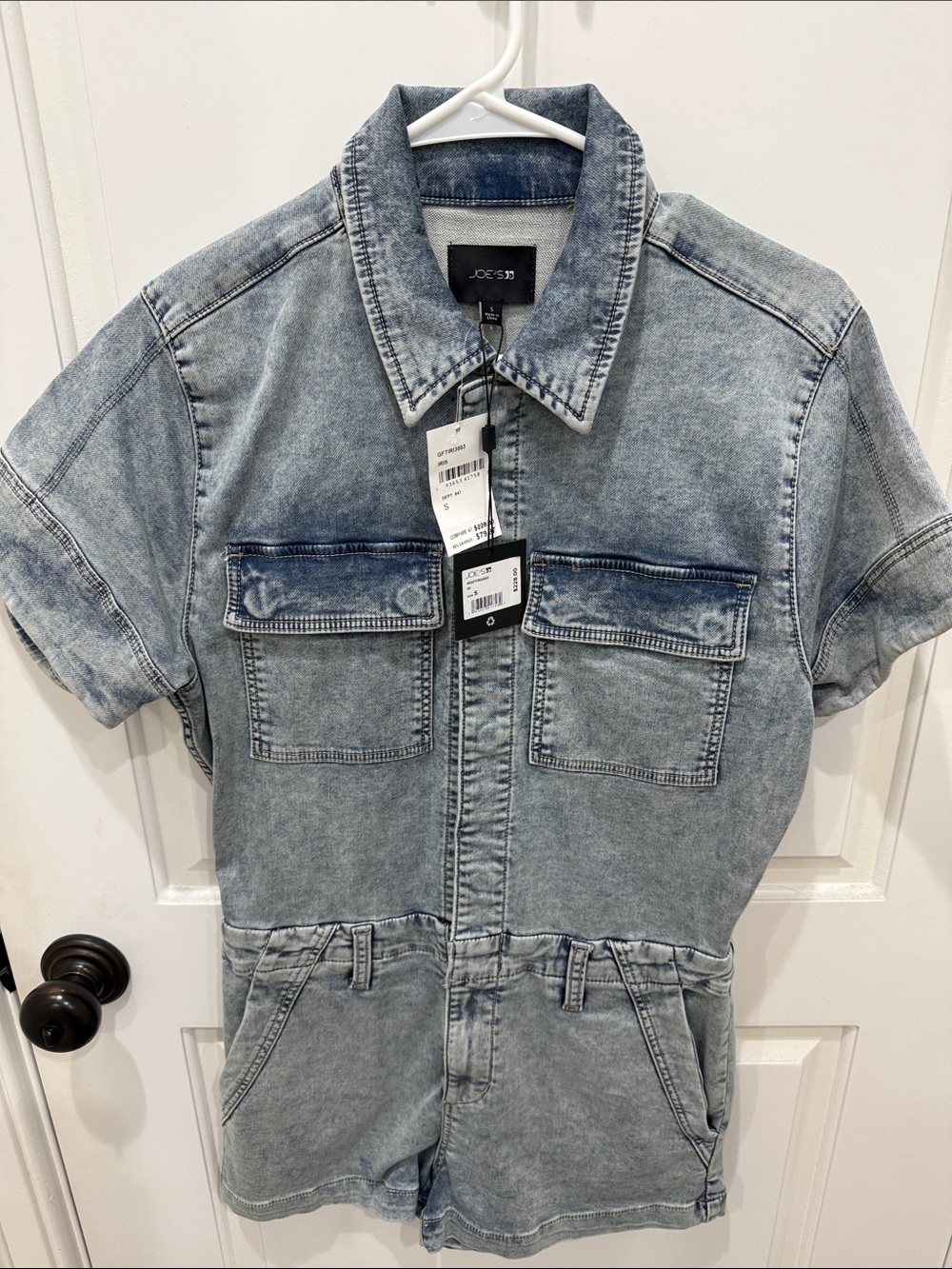 Joe’s Light Wash Denim Short Sleeve Romper